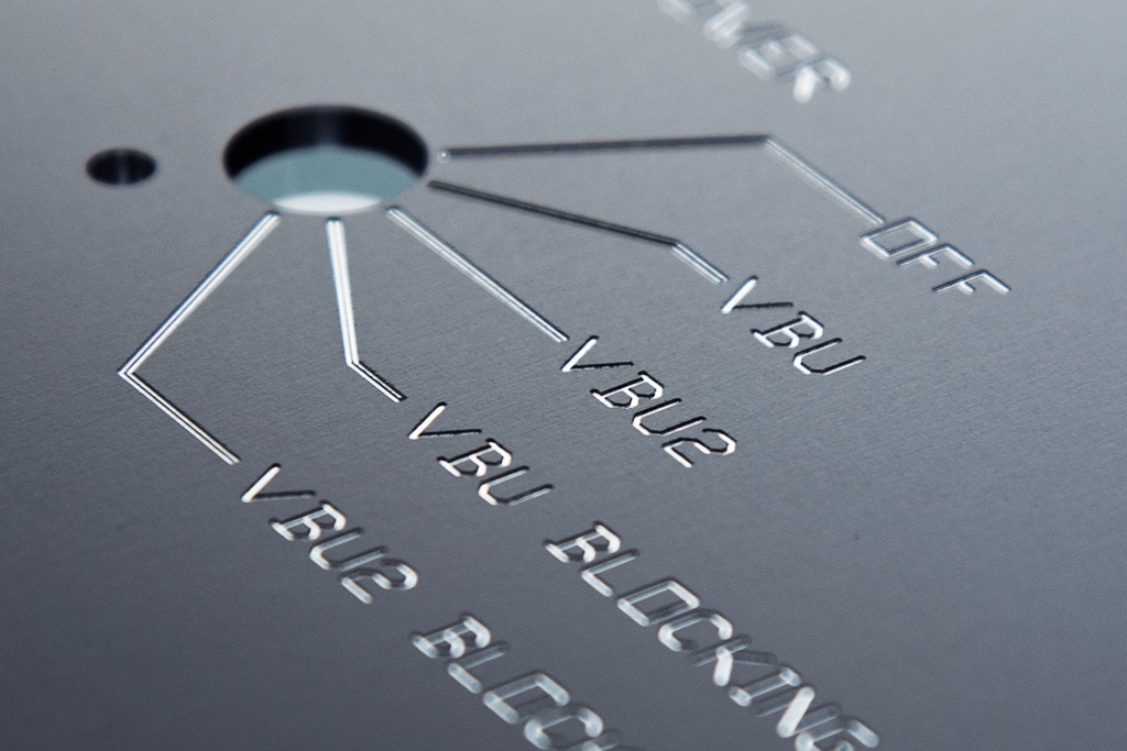 laser engraver engraving the metal