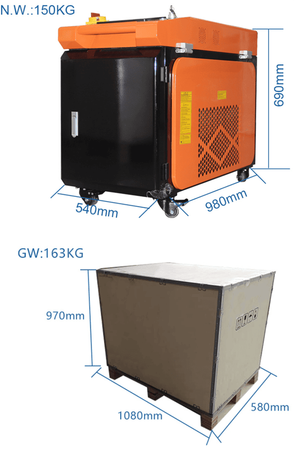 Mini Handheld Laser Welding Machine size