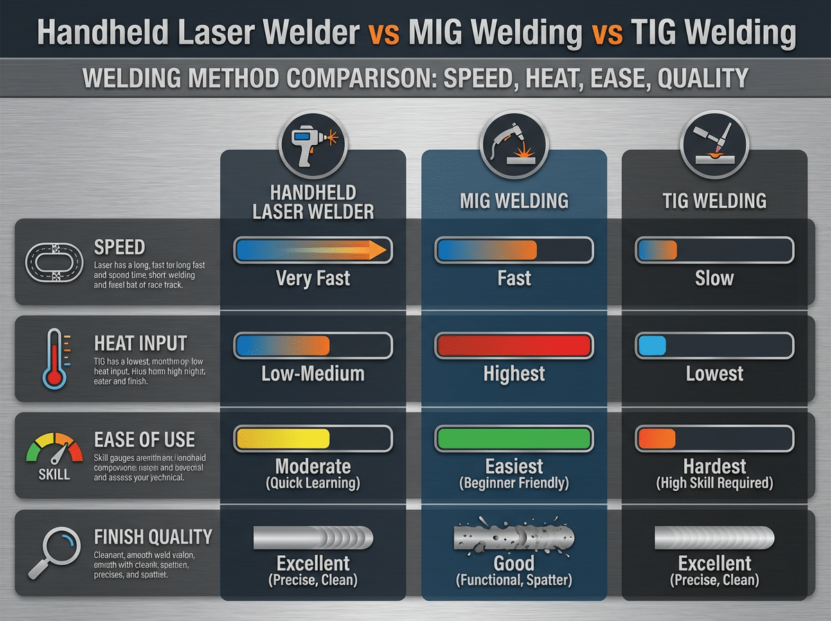 Handheld laser welding head and nozzles